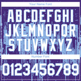 Custom Purple White-Light Blue 3D Pattern Design Dripping Splatter Paint Authentic Baseball Jersey
