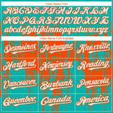 Custom Aqua White-Orange 3D Pattern Design Dripping Splatter Paint Authentic Baseball Jersey