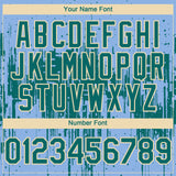 Custom Light Blue Teal-Cream 3D Pattern Design Dripping Splatter Paint Authentic Baseball Jersey