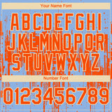 Custom Light Blue Orange-Cream 3D Pattern Design Dripping Splatter Paint Authentic Baseball Jersey