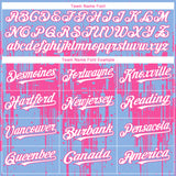 Custom Light Blue White-Pink 3D Pattern Design Dripping Splatter Paint Authentic Baseball Jersey