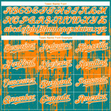 Custom Teal Bay Orange-White 3D Pattern Design Dripping Splatter Paint Authentic Baseball Jersey
