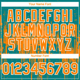 Custom Teal Bay Orange-White 3D Pattern Design Dripping Splatter Paint Authentic Baseball Jersey