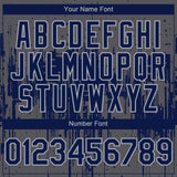 Custom Steel Gray Navy-Gray 3D Pattern Design Dripping Splatter Paint Authentic Baseball Jersey