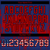 Custom Royal Vintage USA Flag Black-Red 3D Pattern Design Dripping Splatter Paint Authentic Baseball Jersey