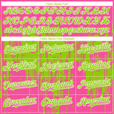 Custom Pink Neon Green-White 3D Pattern Design Dripping Splatter Paint Authentic Baseball Jersey