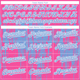 Custom Pink Light Blue-White 3D Pattern Design Dripping Splatter Paint Authentic Baseball Jersey