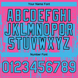 Custom Pink Sky Blue-Black 3D Pattern Design Dripping Splatter Paint Authentic Baseball Jersey