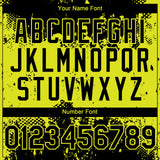 Custom Black Neon Yellow 3D Pattern Design Abstract Splatter Grunge Paint Authentic Baseball Jersey
