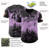 Custom Black Light Purple 3D Pattern Design Abstract Splatter Grunge Paint Authentic Baseball Jersey