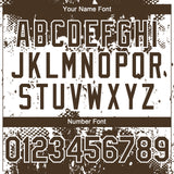 Custom Brown White 3D Pattern Design Abstract Splatter Grunge Paint Authentic Baseball Jersey