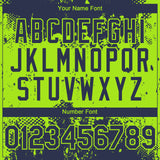 Custom Navy Neon Green 3D Pattern Design Abstract Splatter Grunge Paint Authentic Baseball Jersey