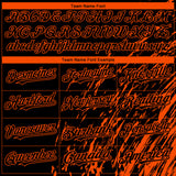 Custom Black Orange 3D Pattern Design Paint Stroke Grunge Streak Authentic Baseball Jersey