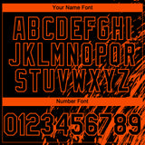 Custom Black Orange 3D Pattern Design Paint Stroke Grunge Streak Authentic Baseball Jersey