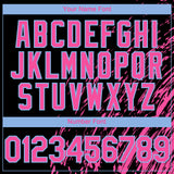 Custom Black Pink-Light Blue 3D Pattern Design Paint Stroke Grunge Streak Authentic Baseball Jersey