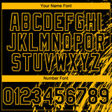 Custom Black Gold 3D Pattern Design Paint Stroke Grunge Streak Authentic Baseball Jersey