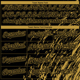 Custom Black Old Gold 3D Pattern Design Paint Stroke Grunge Streak Authentic Baseball Jersey