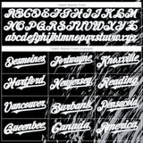 Custom Black White-Gray 3D Pattern Design Paint Stroke Grunge Streak Authentic Baseball Jersey