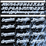 Custom Black White-Light Blue 3D Pattern Design Paint Stroke Grunge Streak Authentic Baseball Jersey