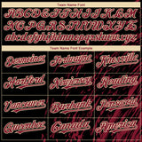 Custom Black Crimson-Cream 3D Pattern Design Paint Stroke Grunge Streak Authentic Baseball Jersey