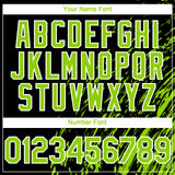 Custom Black Neon Green-White 3D Pattern Design Paint Stroke Grunge Streak Authentic Baseball Jersey