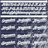 Custom Navy White-Gray 3D Pattern Design Paint Stroke Grunge Streak Authentic Baseball Jersey