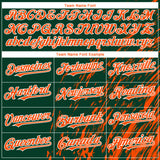 Custom Green Orange-White 3D Pattern Design Paint Stroke Grunge Streak Authentic Baseball Jersey
