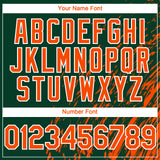 Custom Green Orange-White 3D Pattern Design Paint Stroke Grunge Streak Authentic Baseball Jersey