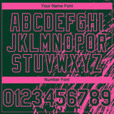 Custom Green Pink 3D Pattern Design Paint Stroke Grunge Streak Authentic Baseball Jersey