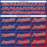Custom Royal Red-White 3D Pattern Design Paint Stroke Grunge Streak Authentic Baseball Jersey