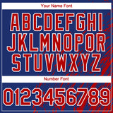 Custom Royal Red-White 3D Pattern Design Paint Stroke Grunge Streak Authentic Baseball Jersey