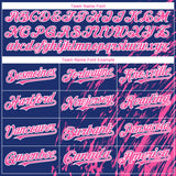 Custom Royal Pink-White 3D Pattern Design Paint Stroke Grunge Streak Authentic Baseball Jersey