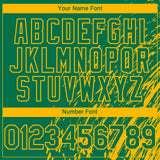 Custom Kelly Green Gold 3D Pattern Design Paint Stroke Grunge Streak Authentic Baseball Jersey