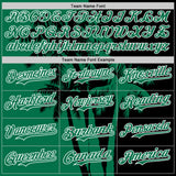 Custom Black Kelly Green-White 3D Pattern Design Hawaii Palm Trees Tropical Coconut Authentic Baseball Jersey