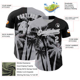 Custom Black Gray-White 3D Pattern Design Hawaii Palm Trees Tropical Coconut Authentic Baseball Jersey