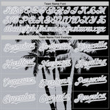 Custom Black Gray-White 3D Pattern Design Hawaii Palm Trees Tropical Coconut Authentic Baseball Jersey