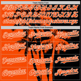 Custom Black Orange-White 3D Pattern Design Hawaii Palm Trees Tropical Coconut Authentic Baseball Jersey