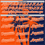 Custom Navy Orange-White 3D Pattern Design Hawaii Palm Trees Tropical Coconut Authentic Baseball Jersey