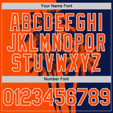 Custom Navy Orange-White 3D Pattern Design Hawaii Palm Trees Tropical Coconut Authentic Baseball Jersey