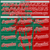 Custom Red Kelly Green-White 3D Pattern Design Hawaii Palm Trees Tropical Coconut Authentic Baseball Jersey