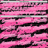 Custom Pink Black-White 3D Pattern Design Paint Splash Stripe Authentic Baseball Jersey
