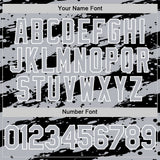 Custom Gray Black-White 3D Pattern Design Paint Splash Stripe Authentic Baseball Jersey