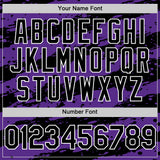 Custom Purple Black-White 3D Pattern Design Paint Splash Stripe Authentic Baseball Jersey