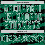 Custom Kelly Green Black-White 3D Pattern Design Paint Splash Stripe Authentic Baseball Jersey