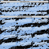 Custom Light Blue Black-White 3D Pattern Design Paint Splash Stripe Authentic Baseball Jersey