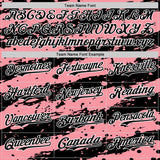 Custom Medium Pink Black-White 3D Pattern Design Paint Splash Stripe Authentic Baseball Jersey