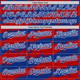 Custom Red Royal-White 3D Pattern Design Paint Splash Stripe Authentic Baseball Jersey