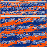Custom Orange Royal-White 3D Pattern Design Paint Splash Stripe Authentic Baseball Jersey