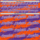 Custom Orange Purple-White 3D Pattern Design Paint Splash Stripe Authentic Baseball Jersey