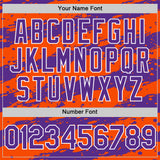 Custom Orange Purple-White 3D Pattern Design Paint Splash Stripe Authentic Baseball Jersey